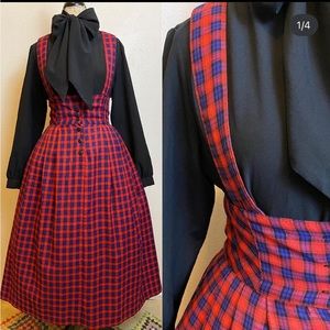 Vintage midi overall dress ( does not included black top underneath)